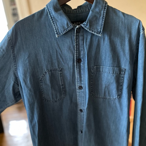 A.P.C. Men's Blue Denim Shirt - Picture 5 of 7